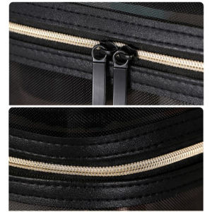 Ginca Mesh Makeup Bags Black Mesh Zipper Pouch for Offices Travel Storage Bags Pouch