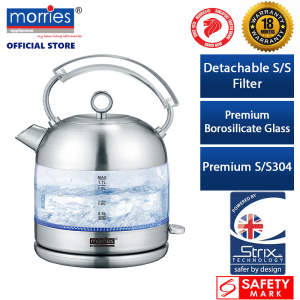 Morries 1.7L Cordless Premium Borosilicate Glass Kettle MS9090GK
