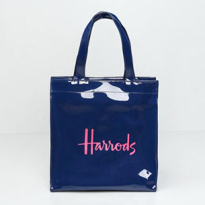 228British Well-known Product Harrods PVC Large-capacity Waterproof Shopping Bag Letter Bento Bag Hand/Shoulder Bag