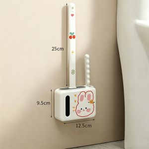 Toilet Brush with Holder Berus Tandas Toilet Bowl Brush 2 Brush Head Bathroom Brush Cleaning Tool
