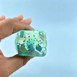CuddleCove Slow Rising Squishy Stress Ball Ocean Ice Cube Jelly Shell Sensory Squeeze Toy Fidget Desk Decor