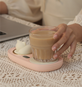 Smart Electric Heating Cup Temperature Control Three Gear Timing Warm Cup Constant Temperature Cup Coasters Coffee Milk Heating Mat Cushion Warm Cup for Office Home