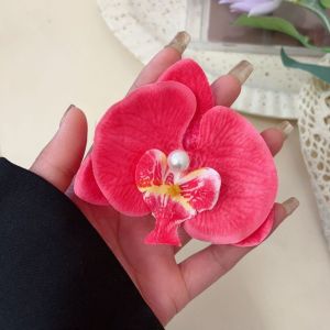 HOKKIE JP1989 Jepit Rambut Fashion Wanita kepala Bunga Anggrek Cantik Flowers Hair Clip Latex