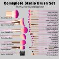 Jaf beauty makeup brush set professional women travel cosmetic kit purple pink. 
