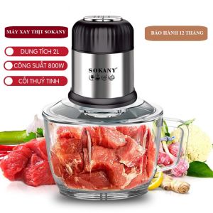 Máy xay thịt đa năng SOKANY cối Thủy TInh