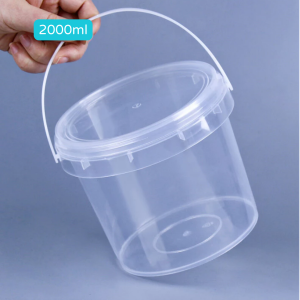 500/750/1000/1500/2000ML Plastic Bucket Handle Storage Packaging With Lid Food Grade PP Round