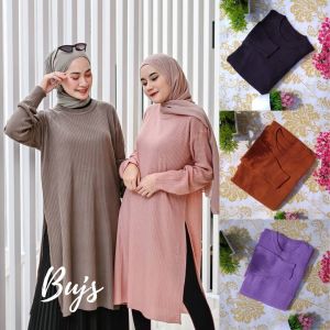 Tunik Rajut Dress Premium / Cardigan Lengan Panjang Tebal BUJS