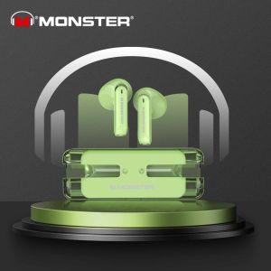 SG[In Stock]Monster XKT08 Wireless Bluetooth Earphone Headset Headphone Earbuds TWS HIFI Surround Bluetooth headset digital display binaural business Macaron with stereo stereo