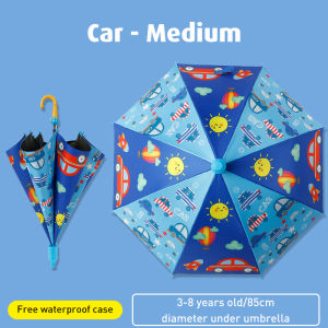 Baby Pro Kids Umbrella Cute Cartoon Kuromi Melody Cinamoroll Design With Protective Plastic Tube Cover