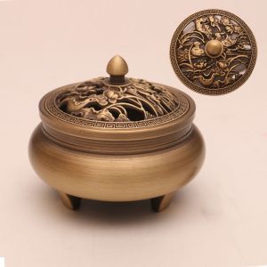 Copper Incense Burner Lotus Incense Holder Vintage Incense Sticks Bronze Censer Home Fragrance Souvenir 檀香炉 香炉 铜香爐 香炉 香座 熏香 香薰 家居摆件