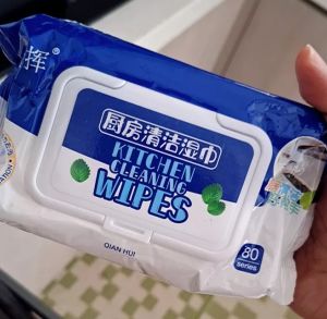 Kitchen Cleaning Wipes 80 Pcs Strong Degreasing And Decontamination Household Wipes Dapur