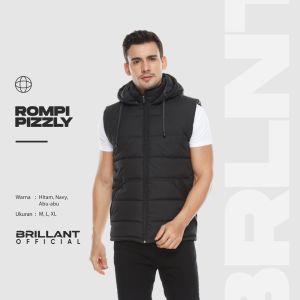 Brillant Pizzly Rompi Windbraker Tebal Jaket Parasut Pria Anti Angin Hitam Navy Abu