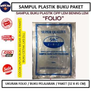 Sampul Plastik Buku Folio isi 50 / Sampul Buku Folio lem kecil / plastik buku pelajaran