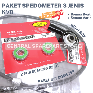 3 JENIS (HEMAT) PAKET KILOMETER VARIO GEARBOX BEAT CARBU + KABEL SPEEDOMETER BEAT FI + 2 PCS BEARING 6201 SCOOPY SPACY / MOTOR VARIO 110 125 150 / STATER KASAR HALUS / GIR BOX BIT KARBU 1 SET KVB SATU / GIGI SPIDOMETER GIR BOK / CABEL TALI BERING GEARBOX