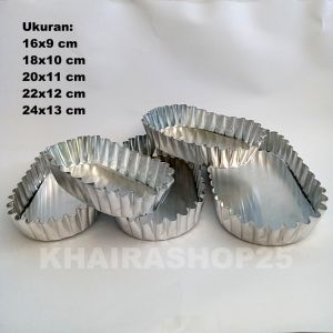 Loyang pie Cetakan pie susu oval ukuran 16 18 20 22 24 cm tinggi 35 cm bongkar pasang