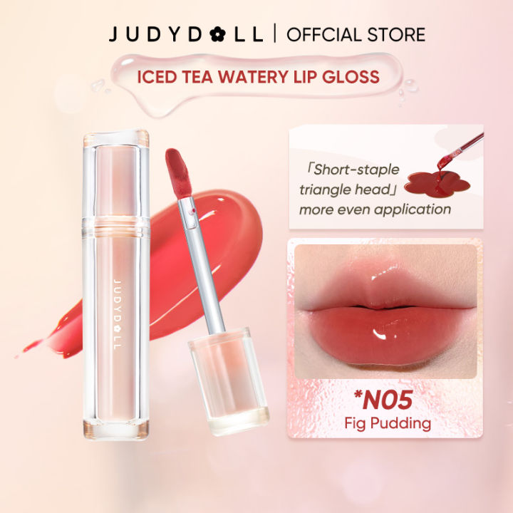 Judydoll Iced Tea Watery Lip Gloss Mirror Gloss Water Glass Lip Oil Jelly Lip Moisturizing 1.8g