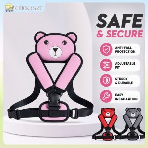 Child Tricycle Seat Belt Adjustable Harness Anti Slip Rear Mount Safety Strap Durable Material