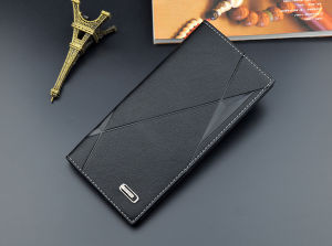 Dompet Lelaki Panjang Men Long Wallet PU Leather Card Holder Zipper Coin Pocket