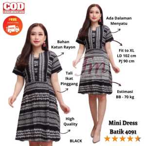 Femme Ols-Mini Dress Batik Premium High Quality 4091 Freeongkir