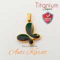 BUTTERFLY Girl Liontin Kalung Titanium Kupu kupu batu hitam ,mainan kalung wanita terbaru dan elegan anti karat dan tidak gampang luntur. 