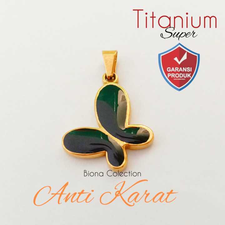 BUTTERFLY Girl Liontin Kalung Titanium Kupu kupu batu hitam ,mainan kalung wanita terbaru dan elegan anti karat dan tidak gampang luntur