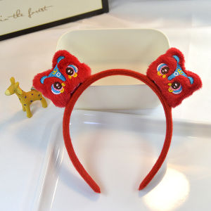 YESPERY Chinese Style Headband Festival Lion Dance Headband 2025 Happy New Year Party Headdress Embroidery Hair Hoop New Year Gift