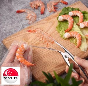 [SG SELLER]304 Stainless Steel Shrimp Peeler/Kitchen Gargets Shrimp Stripping Peel/Meat Shrimp Crayfish Shell Device Separation Cooking Seafood Tools