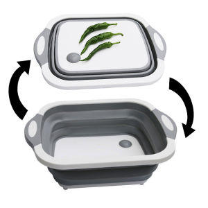 Foldable Cutting Board Sink Basket