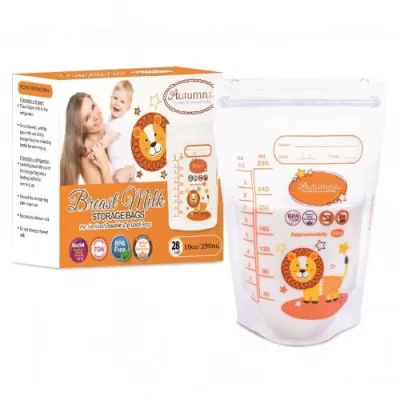 Autumnz Double ZipLock Breastmilk Storage Bag (28 Bags) 3.5oz / 5oz / 7oz / 10oz / 12oz