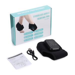 2-Pack Ankle Heating PadCordless Ankle Massager with Heat Heated Wraps for Foot2000mAh3 Heat & Vibration SettingsAuto Shut-Off