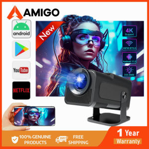 【🔥Buy 2 Get 20% OFF】HY300 Projector with WiFi and Bluetooth Android 11.0 LCD 4K Ultra HD Smart Projektor Home Theater Portable Mini Projector for Cellphone