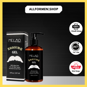 Gel cạo râu Melao 237ml. Làm mềm chân râu không gây kích ứng dưỡng ẩm da mịn màng sau khi cạo