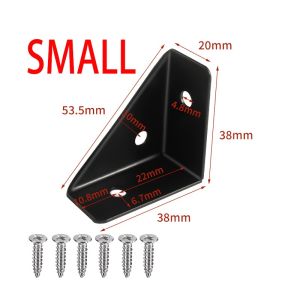 4pcs Corner Brace Brackets Thickened Angle Code Three Sides Fixed 90 Degree Right Angle Corner Desk Connector Bed Table Cabinet