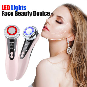 DHALUSA Health 5 In 1 Face Lifting อุปกรณ์ EMS RF Microcurrent ฟื้นฟูผิว Facial Massager Light Therapy ต่อต้านริ้วรอยริ้วรอยเครื่องมือความงาม