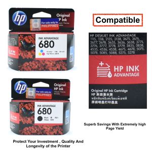 100% HP 680 Original Ink Advantage Cartridge for HP Deskjet in Advantage 1115 118 2138 2675 2676 2677 2678 3635 3636 3638 3775 3776 3777