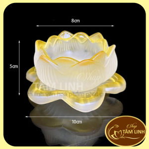 [Rẻ vô địch] Đế Đèn Cầy Hoa Sen Lưu Ly Nhiều Màu (chân đèn cầy đựng nến)