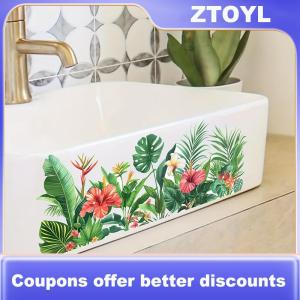 【ZTOYL】 Mô hình hoa tươi chìm khu vực nền tường Sticker Phòng tắm tường trang trí tự dính có thể tháo rời không thấm nước sáng tạo Sticker