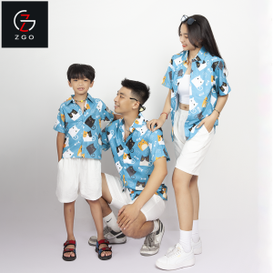 Áo sơ mi đi biển họa tiết GZGO vải lụa mềm mặc thoải mái không nhăn rất mát A3D39