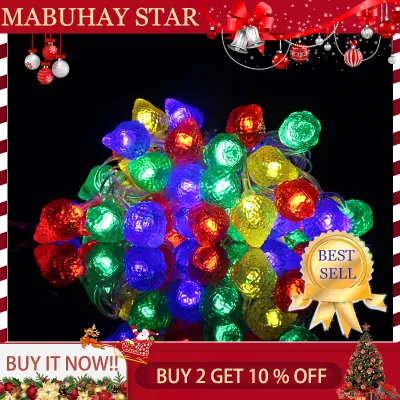 [COD] MABUHAY STAR Christmas Lights 50L LED Music Handmade Strawberry Decoration Light