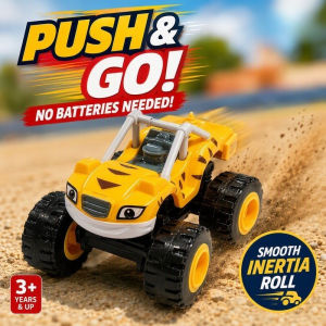 Cartoon Monster Truck Toy Inertia Push And Go Plastic Vehicle Kids Gift Collectible Car