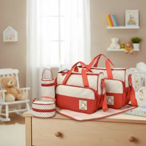 5 in 1 set Multifunction baby cute diaper bag Nappy bag Mummy handbag for women