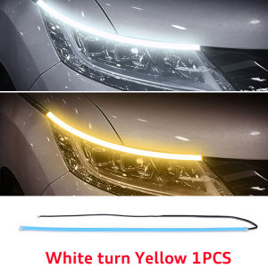 High quality Auto Headlights White Turn Signal Yellow Lights 12V LED DRL Car Daytime Running Light Strip