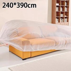 GTGTF4213 5PCS Transparent Disposable Bed Dust Cover Waterproof Disposable Sofa Dust Cover Easy Application Thick Plastic Dustproof Bed Cover Bed Protection