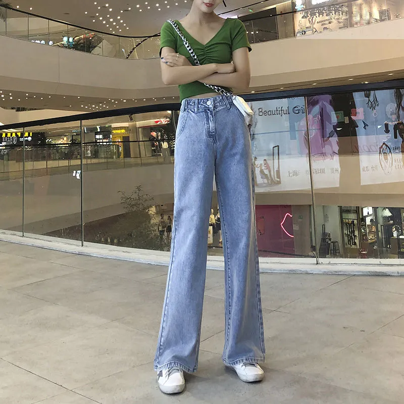 Boyfriend Jeans Women's Fashion Trend Loose Wide Leg Baggy Pants 2023 New  Street Style Mopping Trousers