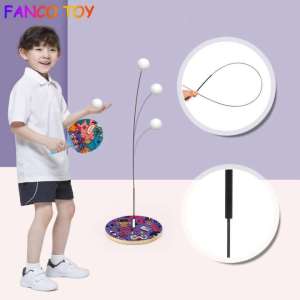 Portable Table Tennis Trainer Kit Ping Pong Practice pingpong Trainer Elastic Flexible Shaft Self-Recovery Rebound Board Children Sport Toys Can prevent myopia