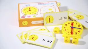 【S.mart】Learning Clock with 3 Synchronized Hands - Montessori Time Teaching Tool for Ages 5-9