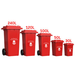 ถังขยะกทม. ถังขยะขนาดใหญ่ (30L 50L 100L 120L 240ลิตร) มีฝาปิด เขียว/น้ำเงิน/เหลือง/แดง/ดำ ถังขยะมีล้อ ถังขยะหน้าบ้าน/นอกบ้าน ถังขยะมีล้อลาก แยกขยะ