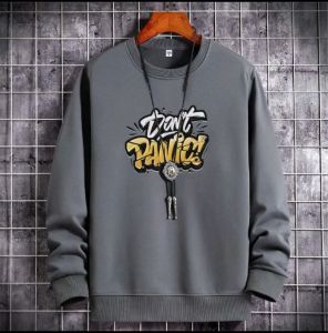 Promo Sweater Keren Kaos Pria Distro Dont Panic Crewneck Cowo Kasual Sweatshirt Elegan Sweter Trendy