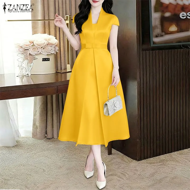 short yellow dresses for prom A Line V Neck Lace Dresses, Short Yellow Lace Formal Homecoming Dresses, US 10 / Custom Color / With Rush+$19.99 line yellow satin short prom dress is perfect for any event Yellow Prom Dress, Knee Length