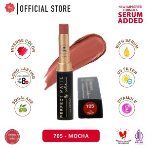 Viva Queen Perfect Matte Lip Color – NEW IMPROVED FORMULA SERUM ADDED INFUSED WITH VIT E VIT F PLUKENETIA VOLUBILIS SEED OIL LONG LASTING INTENSE COLOR MOISTURIZING with UV FILTER and Squalane (tersedia 10 varian warna)